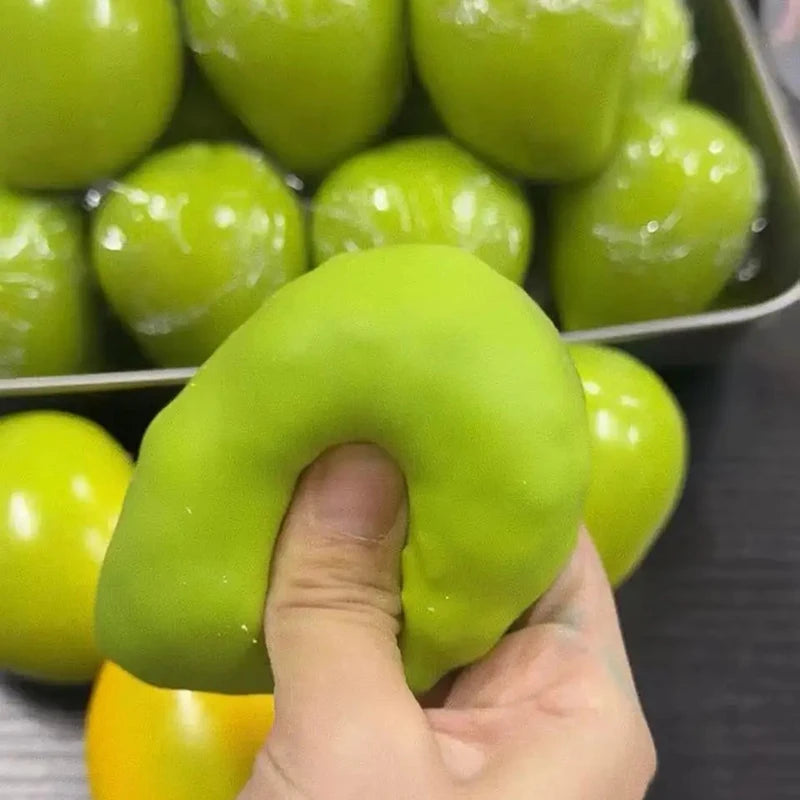 Handmade Crispy Mango Stress Ball Squeeze Toy, Color-Changing Mango Squishy Fidget Ball, ASMR Sensory Stress Relief Toy