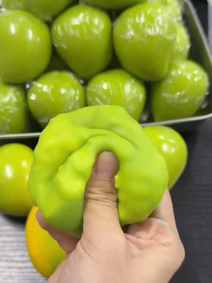 Handmade Crispy Mango Stress Ball Squeeze Toy, Color-Changing Mango Squishy Fidget Ball, ASMR Sensory Stress Relief Toy