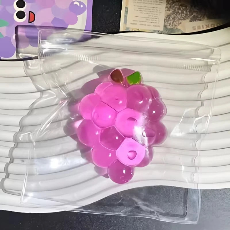 Squishy Fruit Grapes Fidget Toy Squeeze Stress Relief Hand Toy Anti-Anxiety Fruit Stretchy Slow Rising Toy Creative Sensory Toy